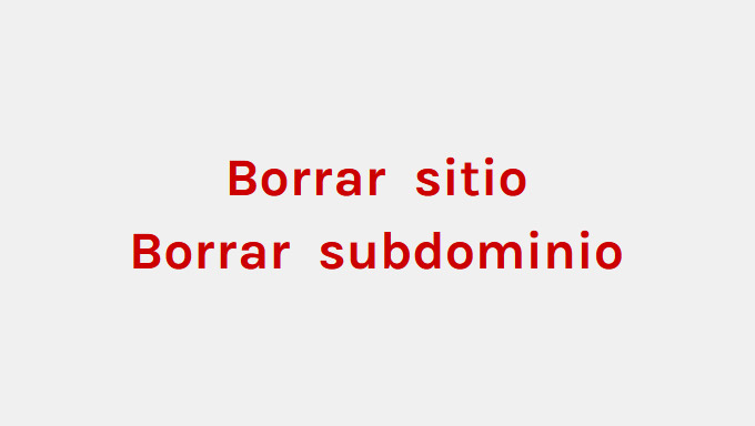 Imagen de Borrar sitio/subdominio